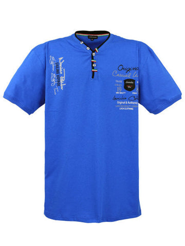 ŠPORTNO ELEGANTNA MOŠKA MAJICA LV-2042 modra 3xl do 8xl